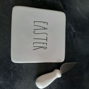 Rae Dunn EASTER cutting board with cheese knife